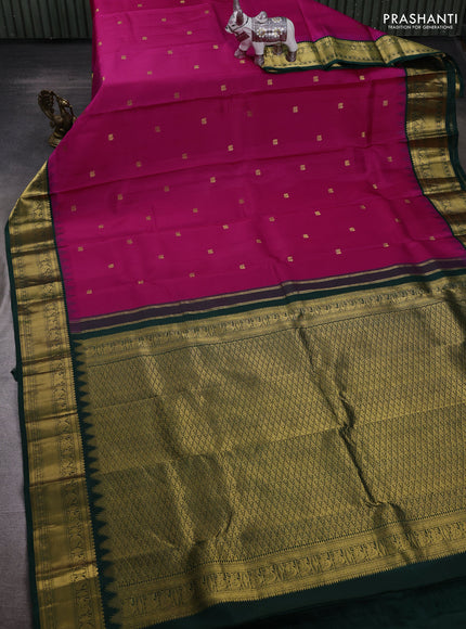 Pink & Green Pure Kanchipuram Silk - Buttas