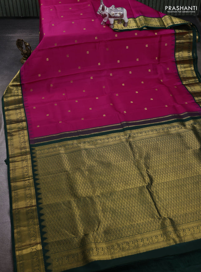 Pink & Green Pure Kanchipuram Silk - Buttas