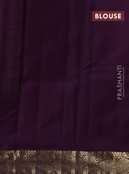 Cream & Wine Pure Kanchipuram Silk - Buttas