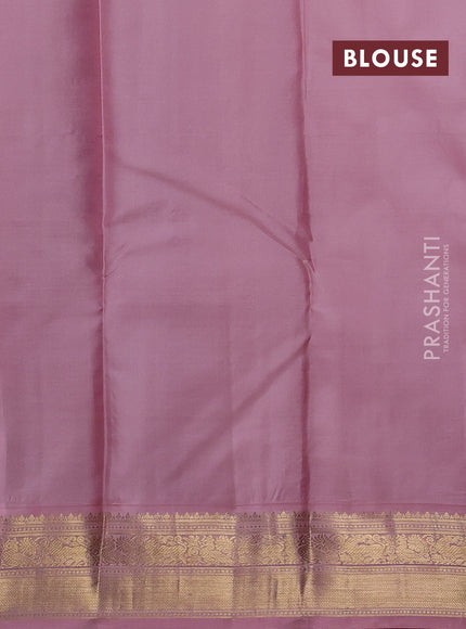 Wine & Peach Pink Pure Kanchipuram Silk - Checks