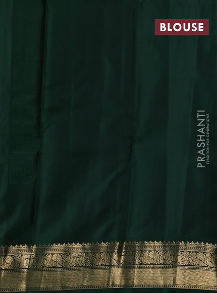 Pastel Green & Green Pure Kanchipuram Silk - Checks