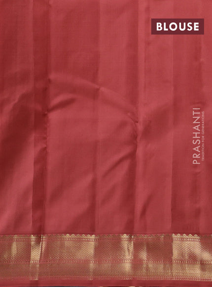 Green & Peach Pure Kanchipuram Silk - Buttas
