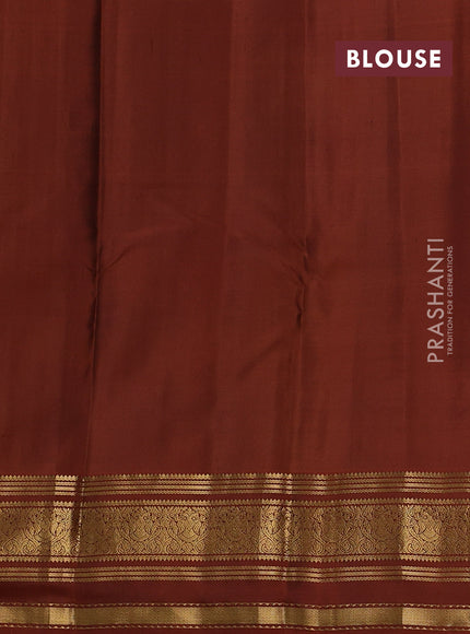 Black Pure Kanchipuram Silk - Ganga Jamuna Border