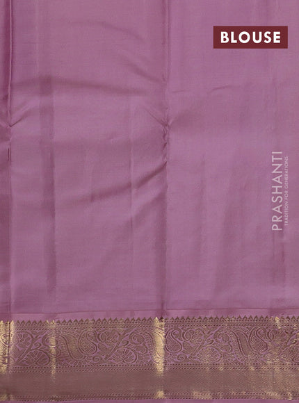 Purple & Peach Pure Kanchipuram Silk - Korvai