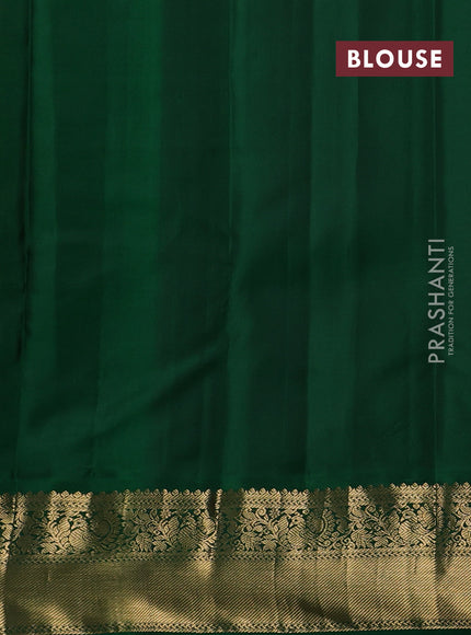 Orange & Green Pure Kanchipuram Silk - Korvai