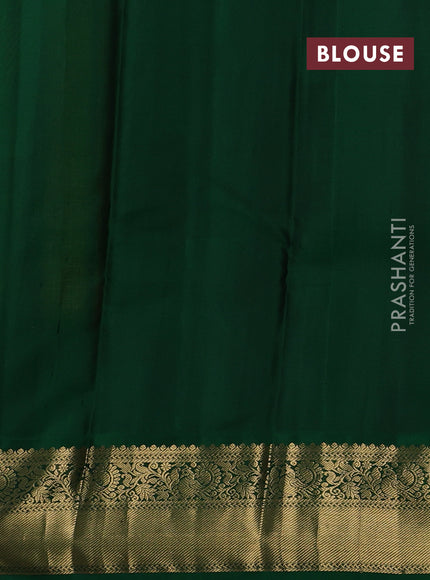 Yellow & Green Pure Kanchipuram Silk - Korvai