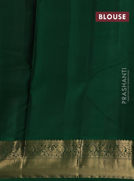 Pink & Green Pure Kanchipuram Silk - Korvai