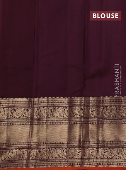 Onion Pink & Rust Pure Kanchipuram Silk - Buttas