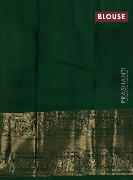 Peach Pink & Green Pure Kanchipuram Silk - 1000 Buttas