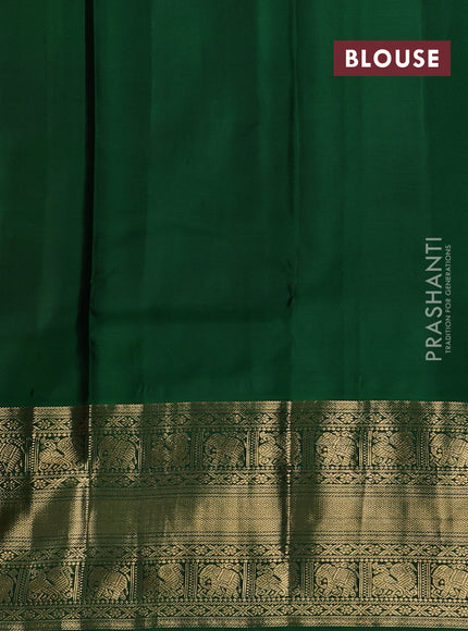 Orange & Green Pure Kanchipuram Silk - 1000 Buttas