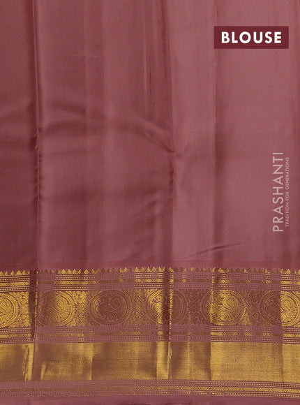Black & Peach Pure Kanchipuram Silk - Vairaosi
