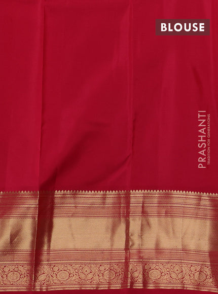 Sunset Orange & Pink Pure Kanchipuram Silk - Buttas