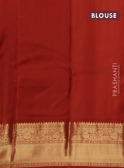 Blue & Rust Pure Kanchipuram Silk - Buttas