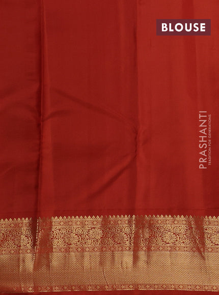 Green & Rust Pure Kanchipuram Silk - Buttas
