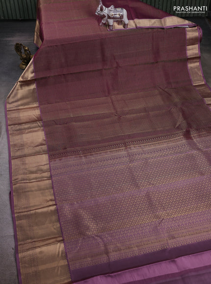Wine & Pastel Purple Pure Kanchipuram Silk - Buttas