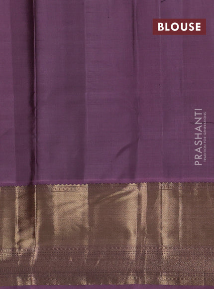 Wine & Pastel Purple Pure Kanchipuram Silk - Buttas