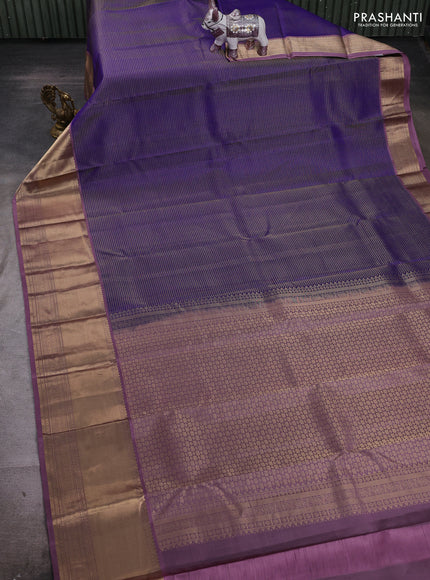 Violet & Mauve Pink Pure Kanchipuram Silk - Buttas