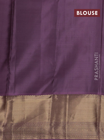 Violet & Mauve Pink Pure Kanchipuram Silk - Buttas