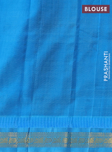 Black & Cs Blue Silk Cotton Korvai - Laksha Deepam
