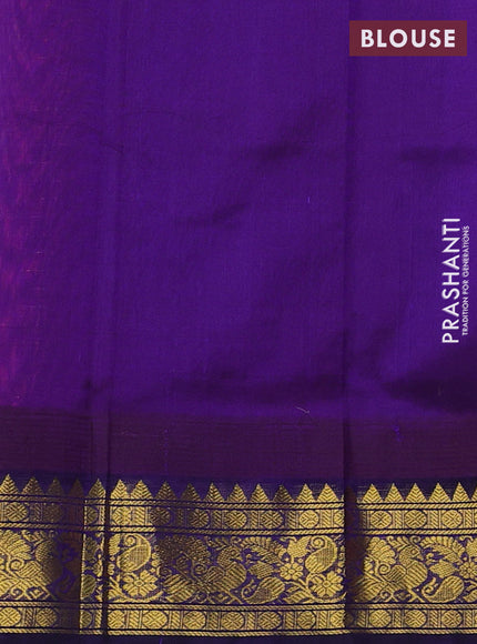 Pink & Purple Silk Cotton Korvai - Checks
