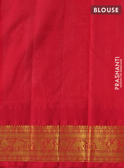 Pink & Red Silk Cotton Korvai - Checks