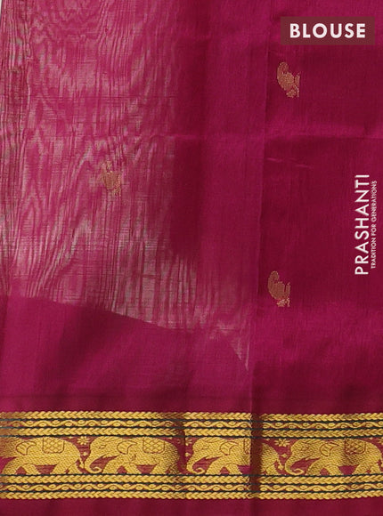 Cream & Wine Silk Cotton Korvai - Buttas