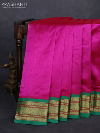 Pink & Green Silk Cotton Korvai - Buttas
