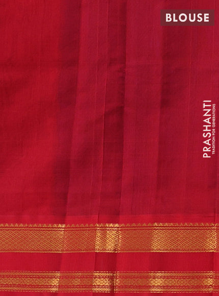 Violet & Red Silk Cotton Korvai - Buttas