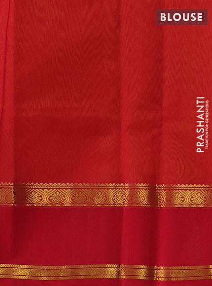 Yellow & Red Silk Cotton Saree - Kuppadam