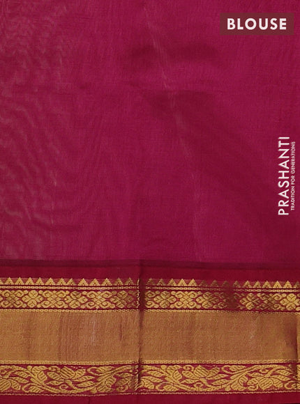 Cream & Maroon Silk Cotton Kuppadam - Buttas