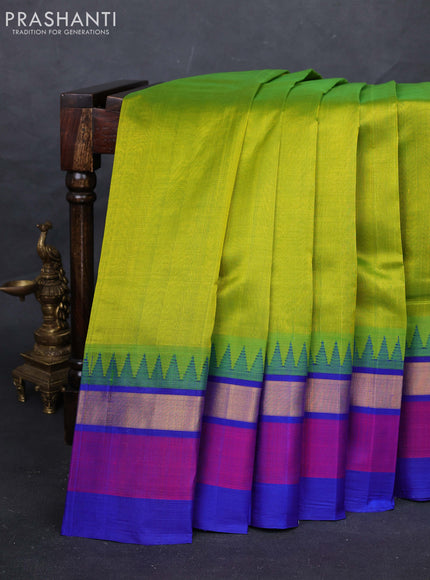 Green & Blue Silk Cotton Saree - Kuppadam