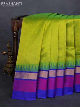 Green & Blue Silk Cotton Saree - Kuppadam
