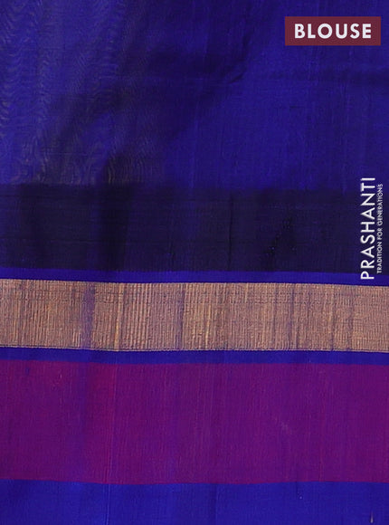Green & Blue Silk Cotton Saree - Kuppadam