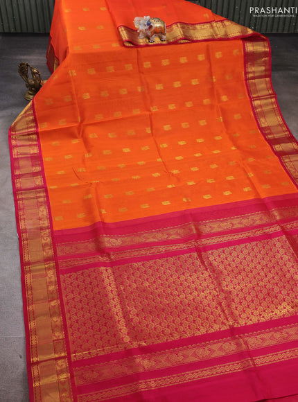 Orange & Pink Silk Cotton Kuppadam - Buttas