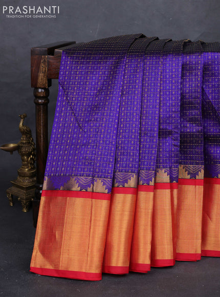 Violet & Red Silk Cotton Kuppadam -Lakash Deepam