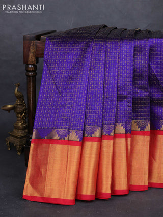 Violet & Red Silk Cotton Kuppadam -Lakash Deepam