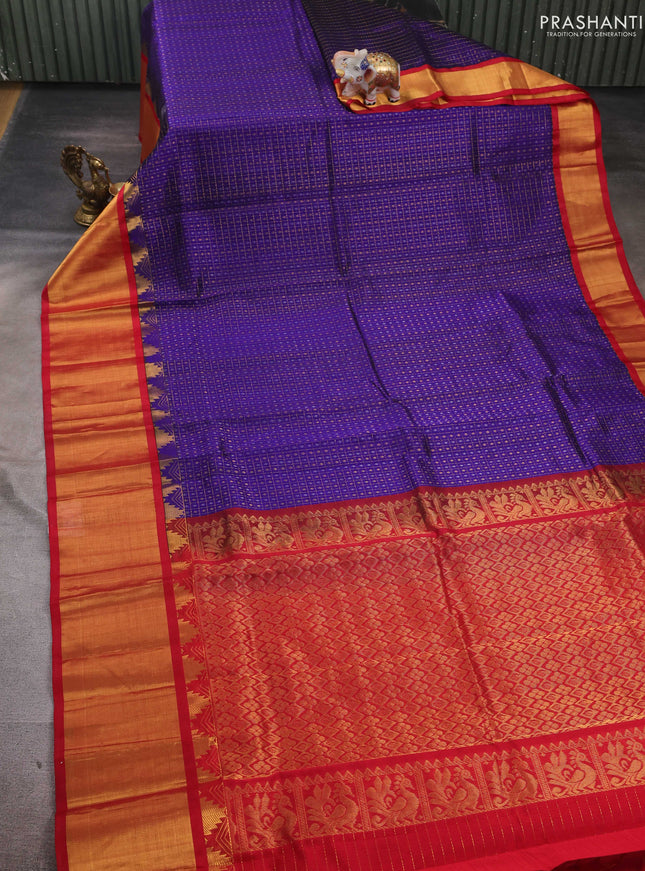 Violet & Red Silk Cotton Kuppadam -Lakash Deepam