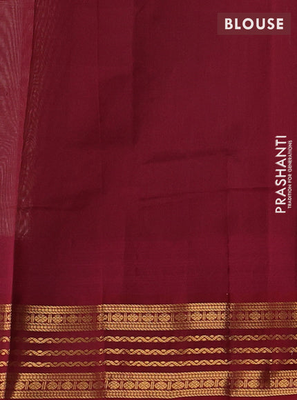 Cream & Maroon Silk Cotton Kuppadam - Buttas