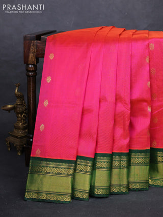 Pink & Green Silk Cotton Kuppadam - Buttas