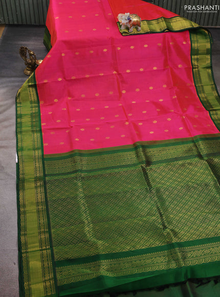 Pink & Green Silk Cotton Kuppadam - Buttas