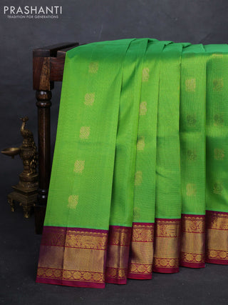 Green & Purple Silk Cotton Kuppadam - Buttas