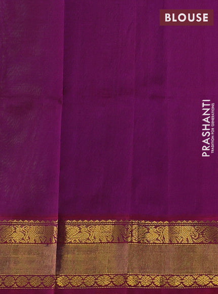 Green & Purple Silk Cotton Kuppadam - Buttas