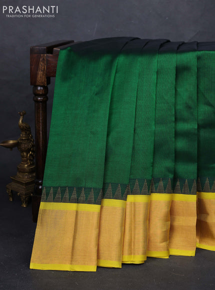 Green & Yellow Silk Cotton Saree - Kuppadam