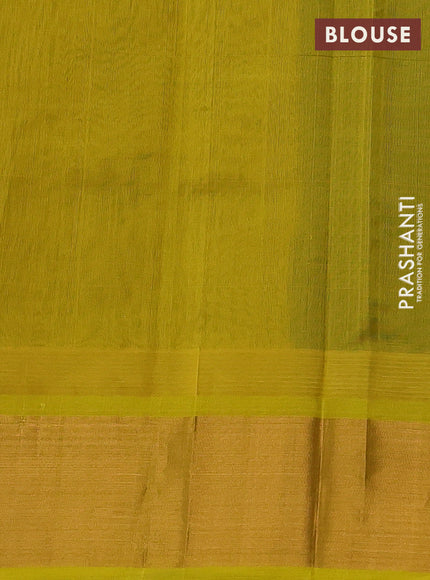 Green & Yellow Silk Cotton Saree - Kuppadam