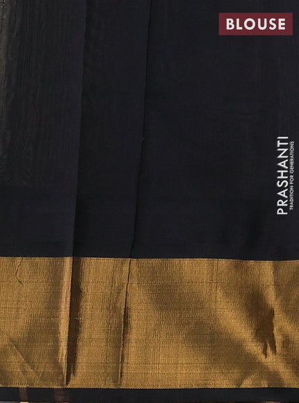 Cream & Black Silk Cotton Saree - Kuppadam