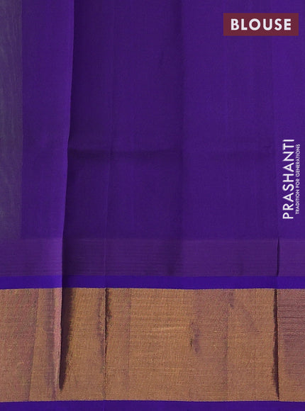 Green & Violet Silk Cotton Saree - Kuppadam