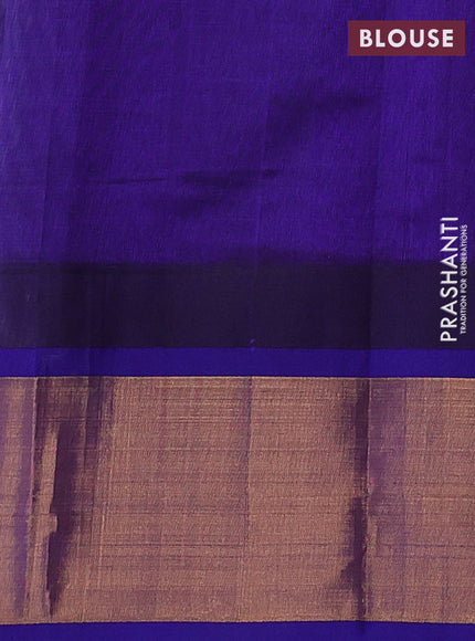 Pista Green & Violet Silk Cotton Saree - Kuppadam