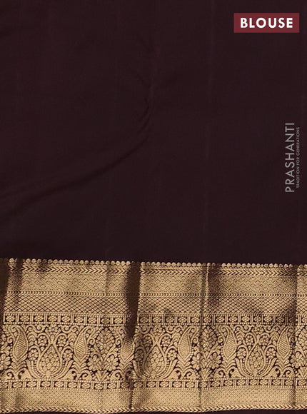 Grey & Coffee Brown Bangalori Silk - Buttas