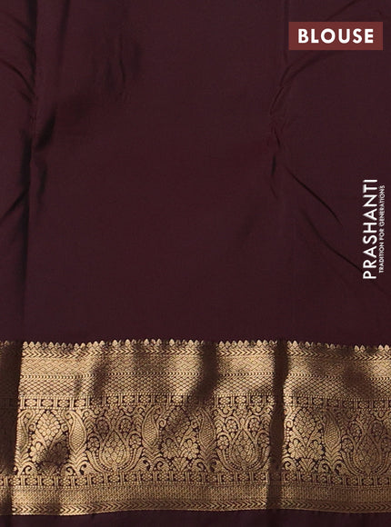 Green & Coffee Brown Bangalori Silk - Buttas