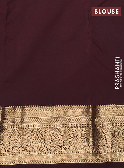Mustard Yellow & Coffee Brown Bangalori Silk - Buttas